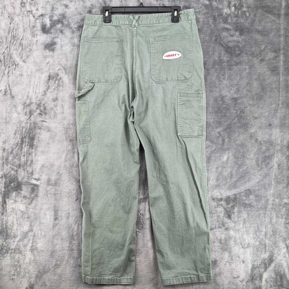 Y2K Lost Enterprises Pants Men's 34x28 Army Green Carpenter Pants Skater Surf